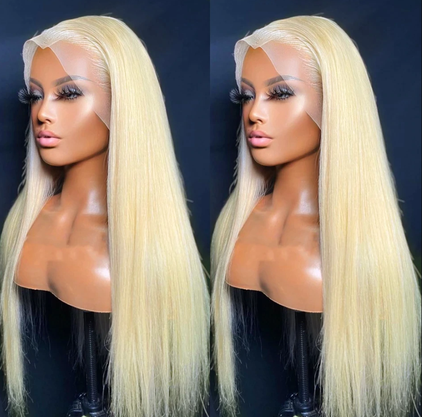 【613 blonde 13X4 Lace Frontal Wig】200% Density, Pre-plucked with Baby Hair, Swiss Lace, Straight