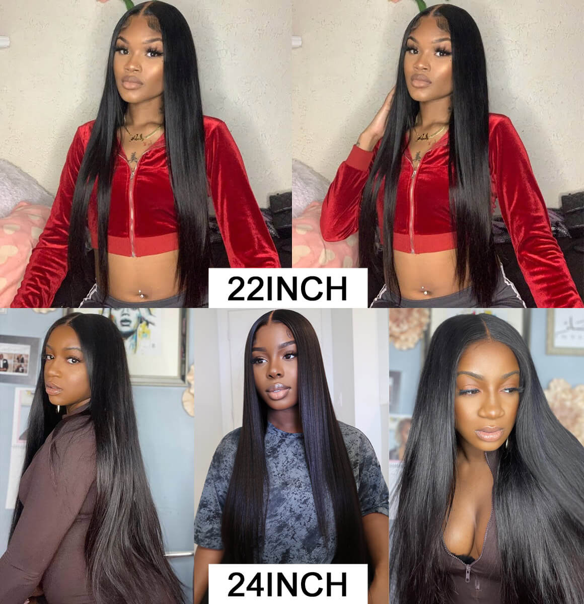 【13X4 Lace Frontal Wig】200% Density, Pre-plucked with Baby Hair, Swiss Lace, Straight