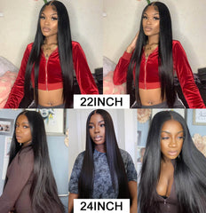 【13X4 Lace Frontal Wig】200% Density, Pre-plucked with Baby Hair, Swiss Lace, Straight