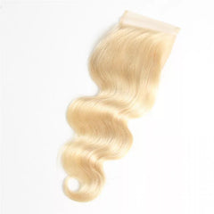 【613 Blonde 4X4 Lace Closure】10-20 inch 100% Virgin Hair, Pre-plucked with Baby Hair, Free Part, Body Wave