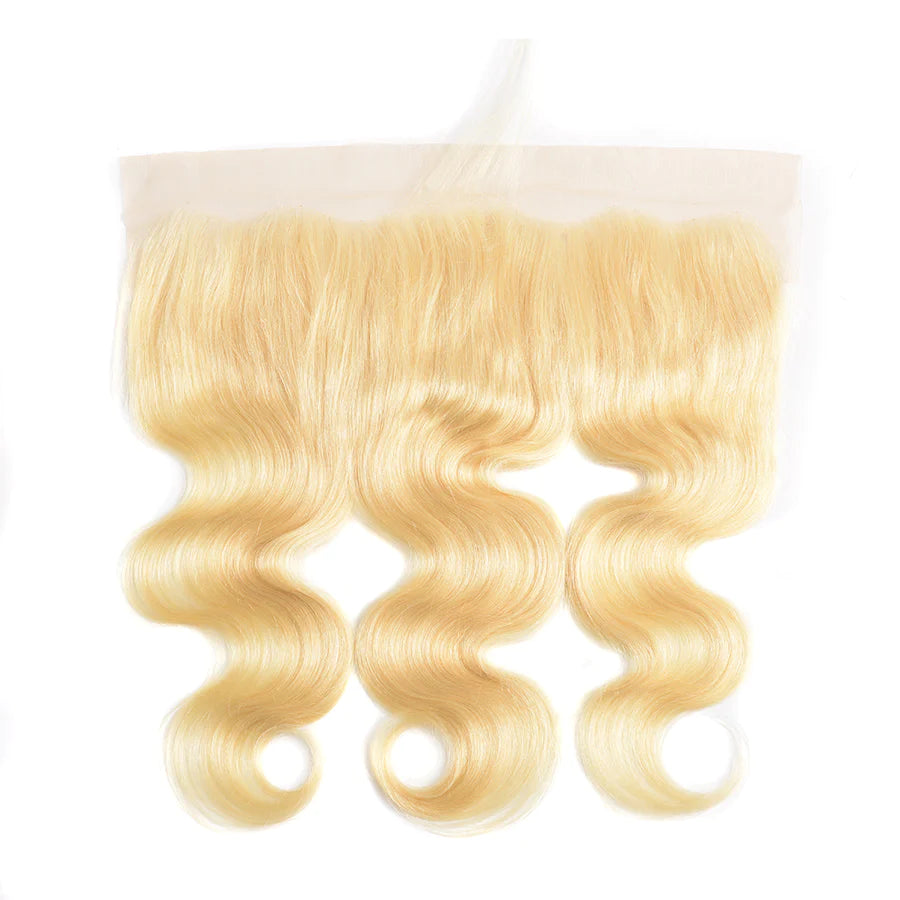 【613 Blonde 13X4 Lace Frontal】8-20 inch 100% Virgin Hair, Pre-plucked with Baby Hair, Free Part, Body Wave