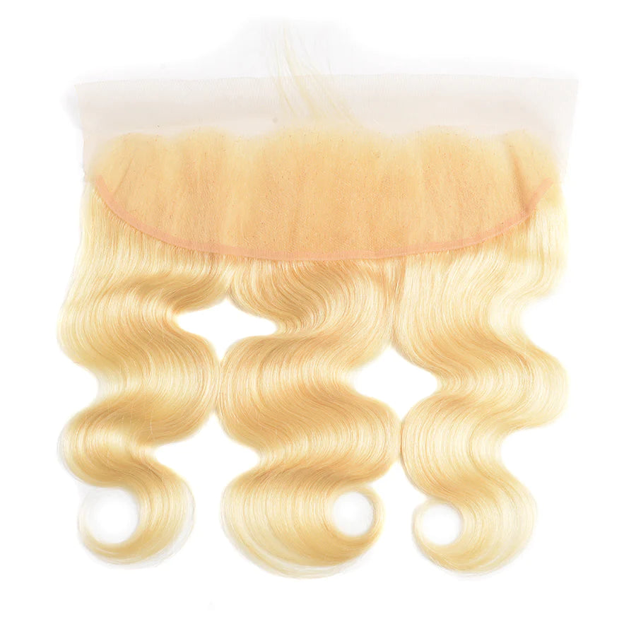 【613 Blonde 13X4 Lace Frontal】8-20 inch 100% Virgin Hair, Pre-plucked with Baby Hair, Free Part, Body Wave