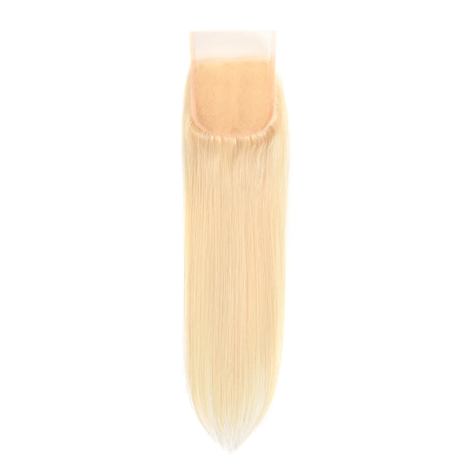 【613 Blonde 4X4 Lace Closure】10-20 inch 100% Virgin Hair, Pre-plucked with Baby Hair, Free Part, Straight