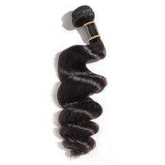 10-30inch Loose Wave 100% Virgin Human Hair Bundle #1B black