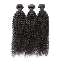 10-30inch Kinky Curly 100% Virgin Human Hair Bundle #1B black