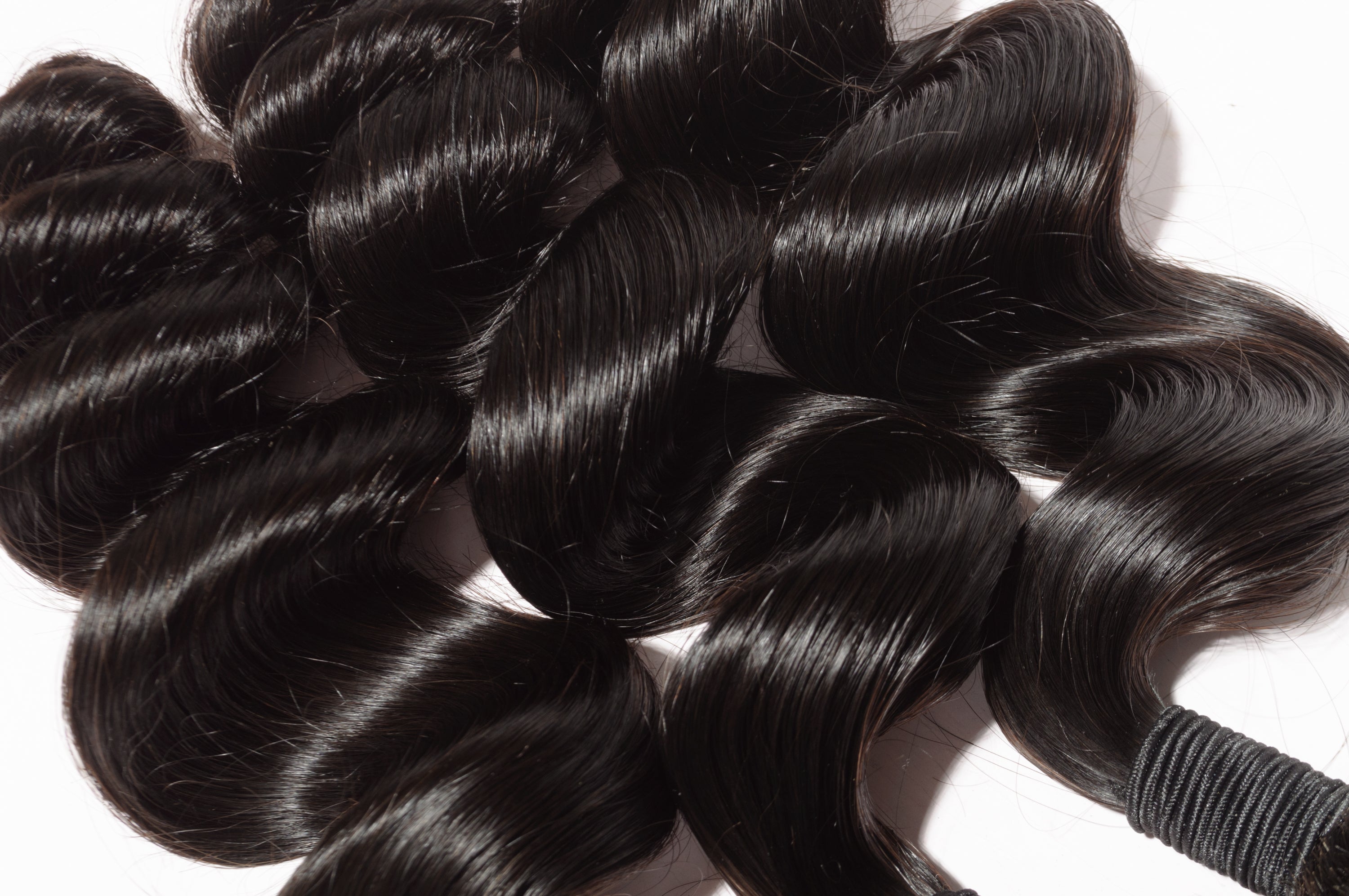 10-30inch Loose Wave 100% Virgin Human Hair Bundle #1B black