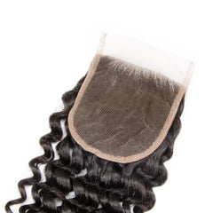 【4X4 Lace Closure】10-20 inch 100% Virgin Hair, Pre-plucked with Baby Hair, Free Part, Deep Wave